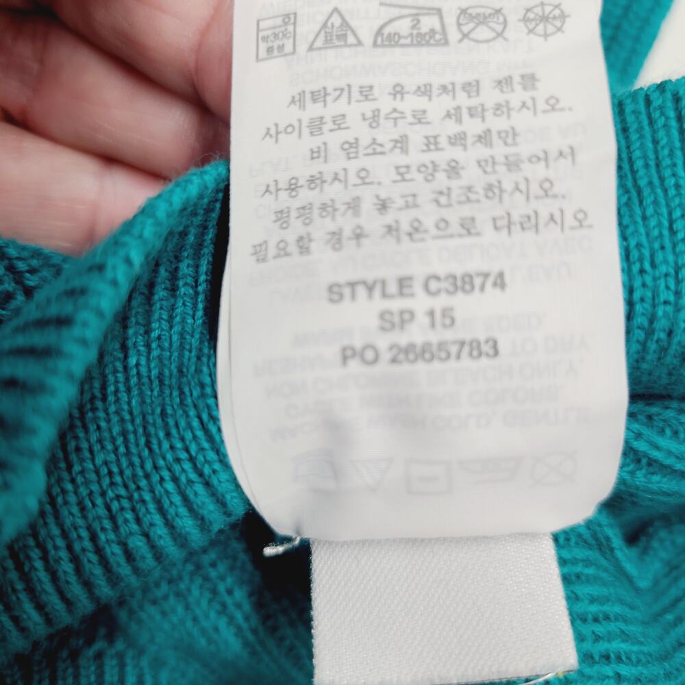 J.Crew Teal Cotton Cardigan Sweater XL Button Front Classic Lightweight Layering - Picture 8 of 9